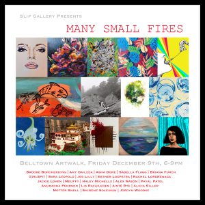 Slip Gallery show "Many Small Fires" art under $200 by 21 PNW women artists